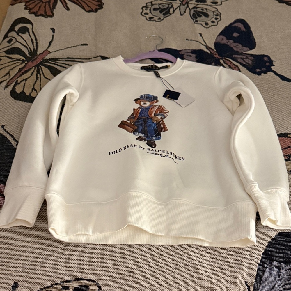 Ralph Lauren Cream Polo Bear Sweater
